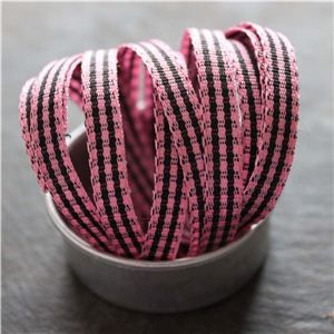 Mini Check Ribbon - Shocking/Black